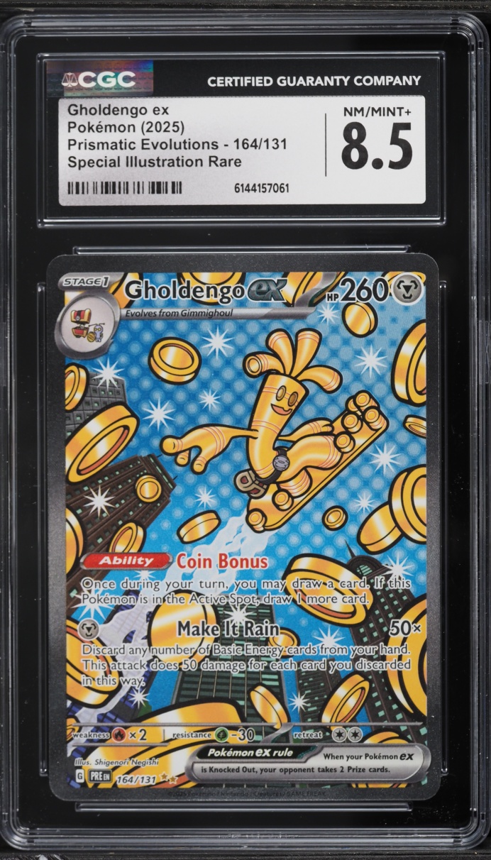 2025 Pokemon Scarlet & Violet Prismatic Evolutions SIR Gholdengo EX #164 CGC 8.5 NM-MT+