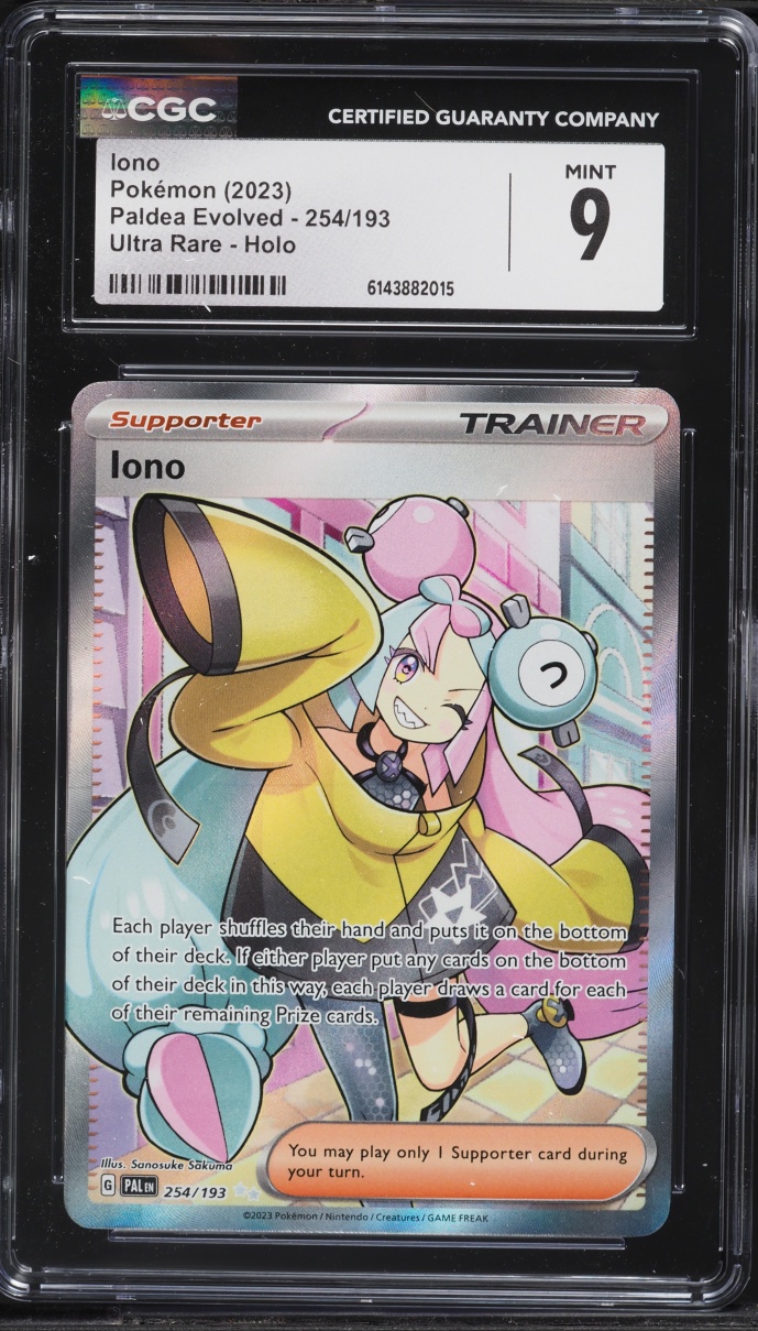 2023 Pokemon Scarlet & Violet Paldea Evolved Full Art Iono #254 CGC 9 MINT
