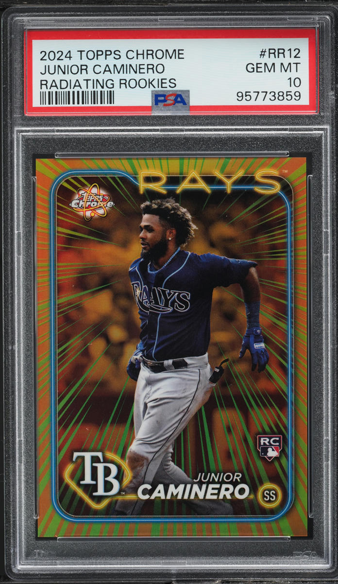 2024 Topps Chrome Radiating Junior Caminero ROOKIE #RR-12 PSA 10 GEM ...