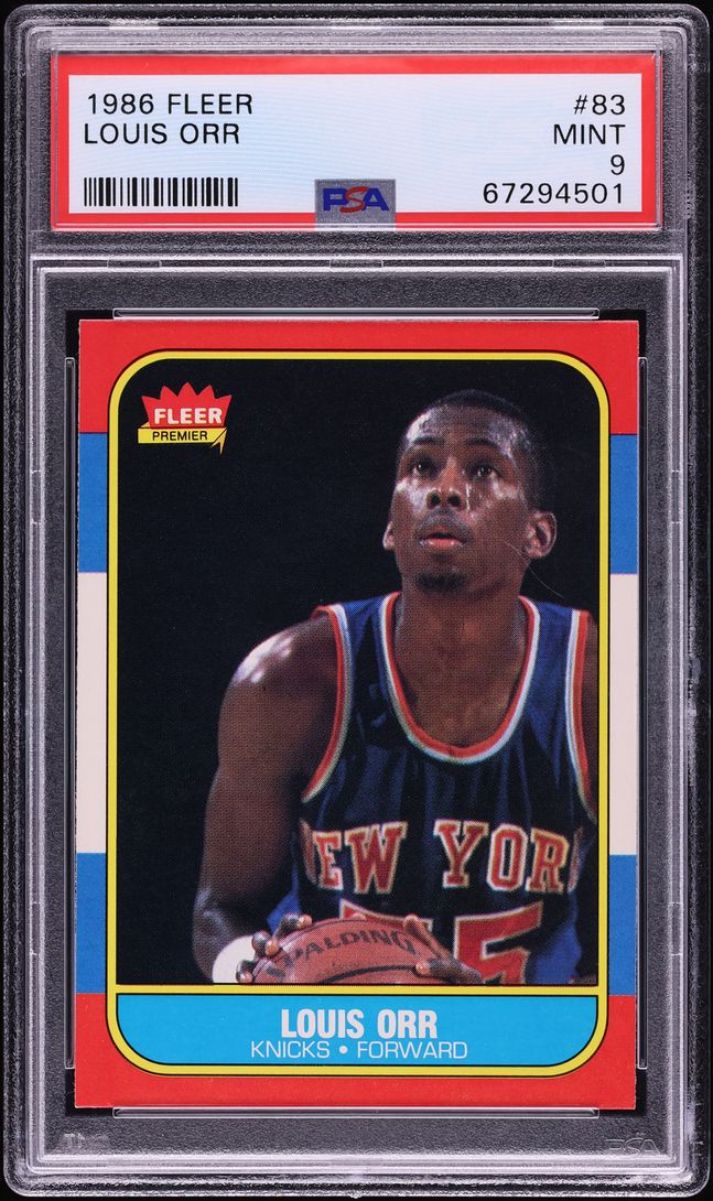 1986 Fleer Basketball Louis Orr #83 PSA 9 MINT