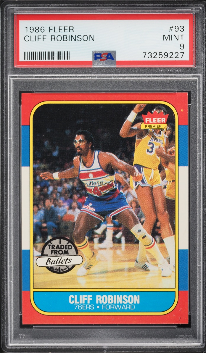 1986 Fleer Basketball Cliff Robinson #93 PSA 9 MINT