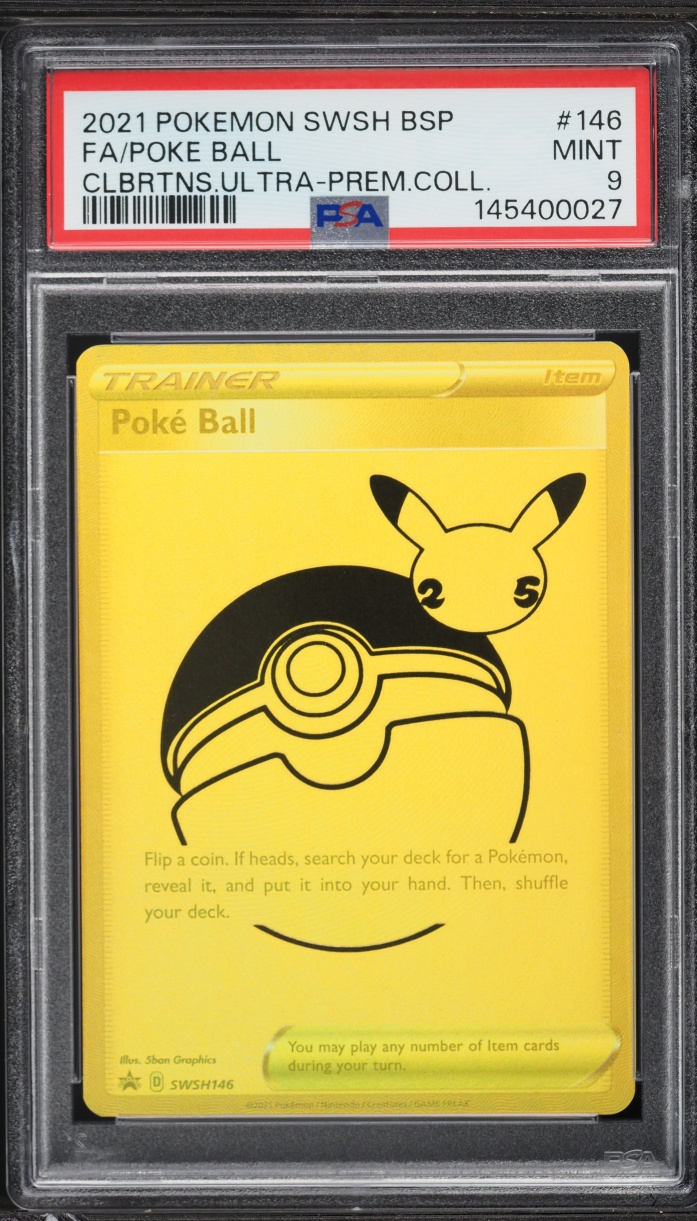 2021 Pokemon Sword & Shield Promo Ultra Premium Full Art Poke Ball #SWSH146 PSA 9 MINT