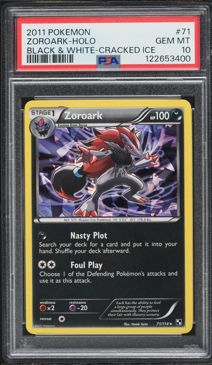 2011 Pokemon Black & White Cracked Ice Holo Zoroark #71 PSA 10 GEM MINT