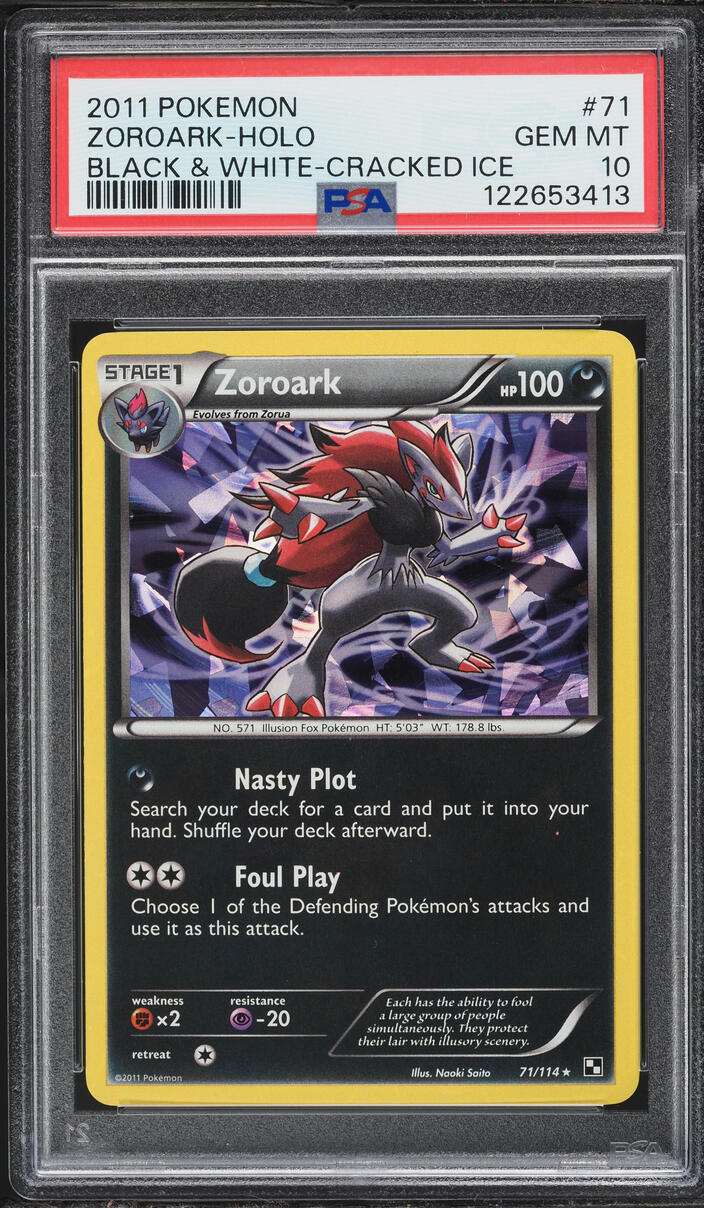 2011 Pokemon Black & White Cracked Ice Holo Zoroark #71 PSA 10 GEM MINT