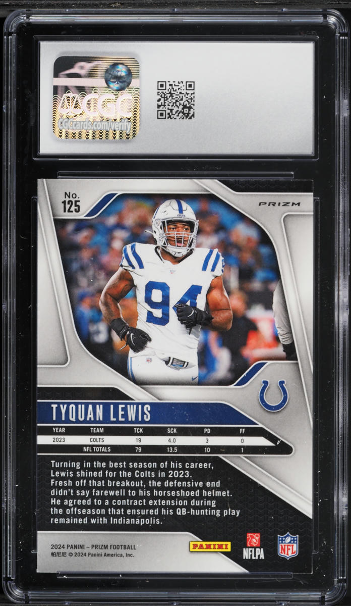 2024 Panini Prizm Red Sparkle Tyquan Lewis #125 CGC 10 GEM MINT
