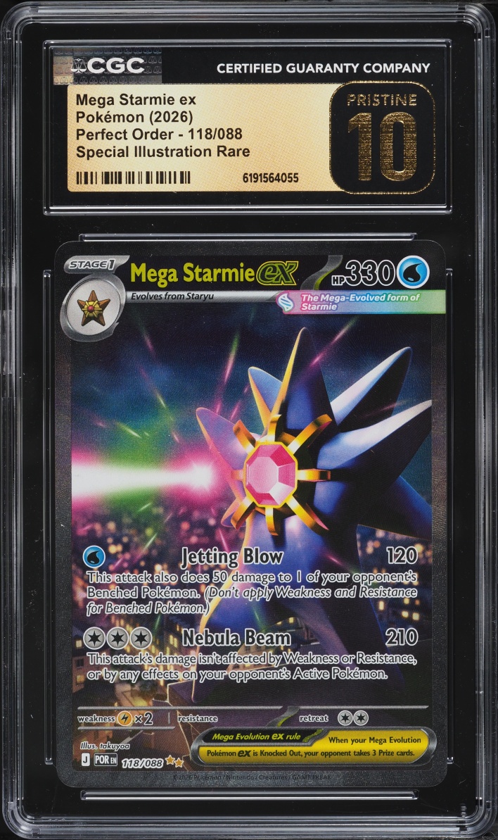 2026 Pokemon Mega Evolution Perfect Order SIR Mega Starmie EX #118 CGC 10 PRISTINE