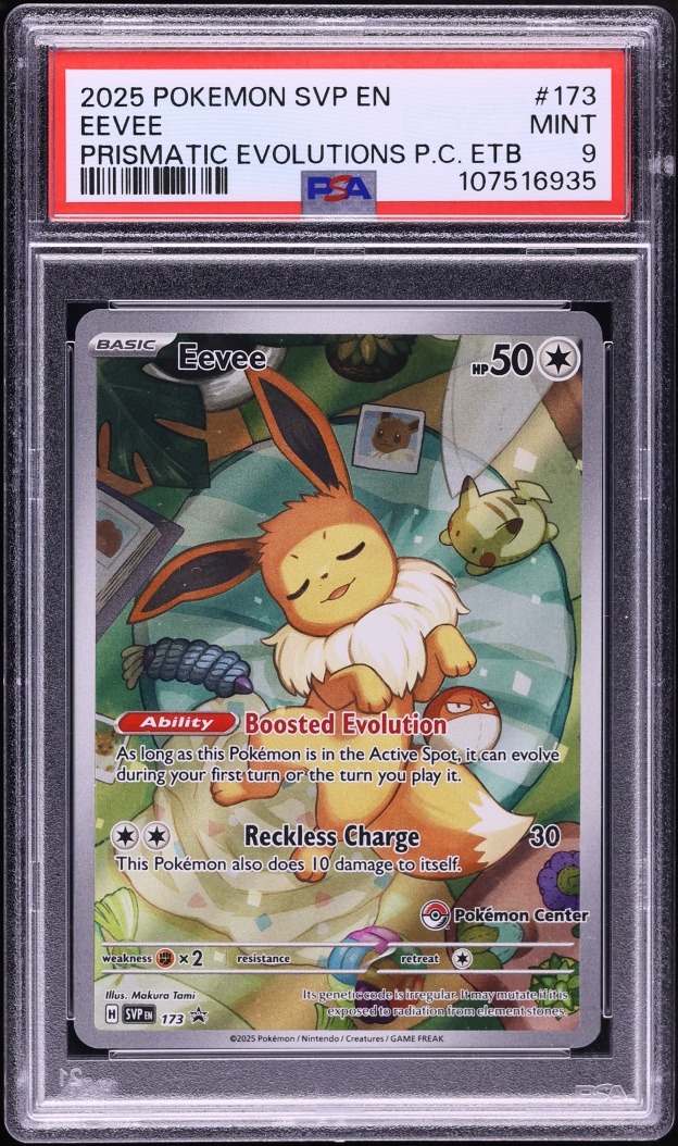 2025 Pokemon Scarlet & Violet Promo Prismatic Evolutions Center ETB Eevee #173 PSA 9 MINT