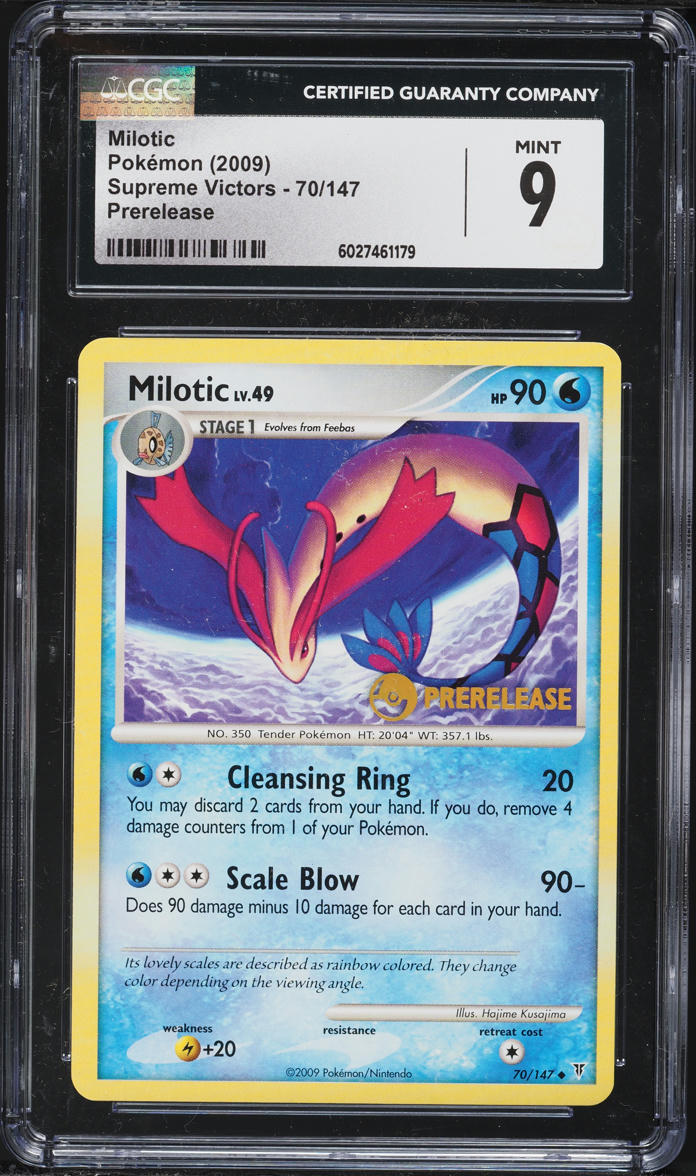 2009 Pokemon Platinum Supreme Victors Prerelease Milotic #70 CGC 9 MINT