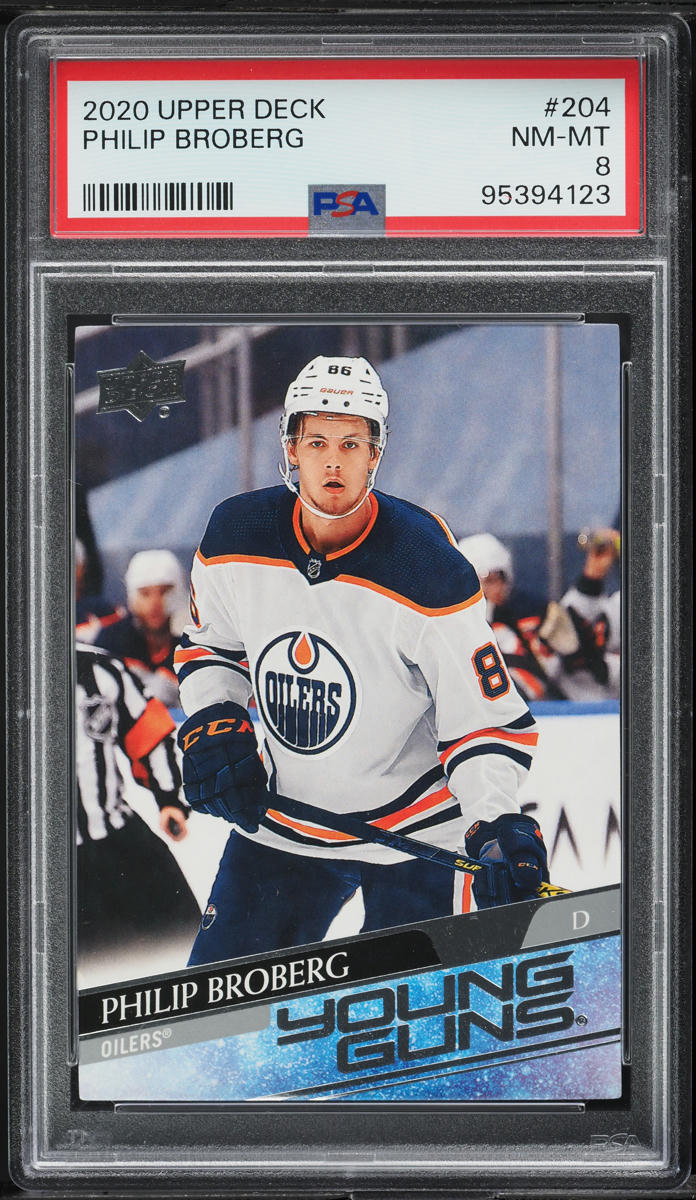 2020 Upper Deck Young Guns Philip Broberg ROOKIE #204 PSA 8 NM-MT