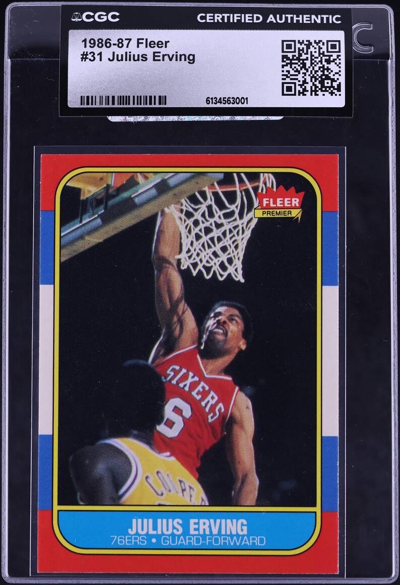 1986 Fleer Basketball Julius Erving #31 CGC AUTH