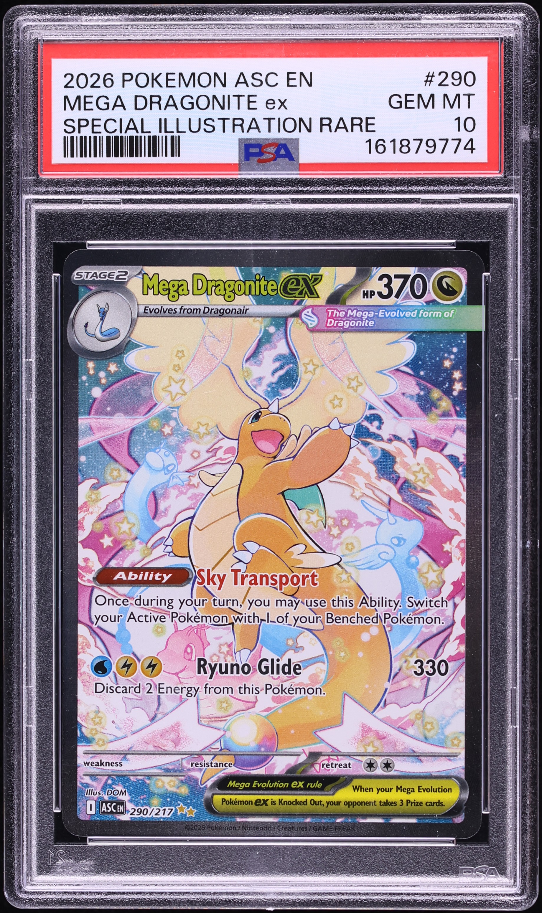 2026 Pokemon Mega Evolution Ascended Heroes SIR Mega Dragonite ex #290 PSA 10 GEM MINT