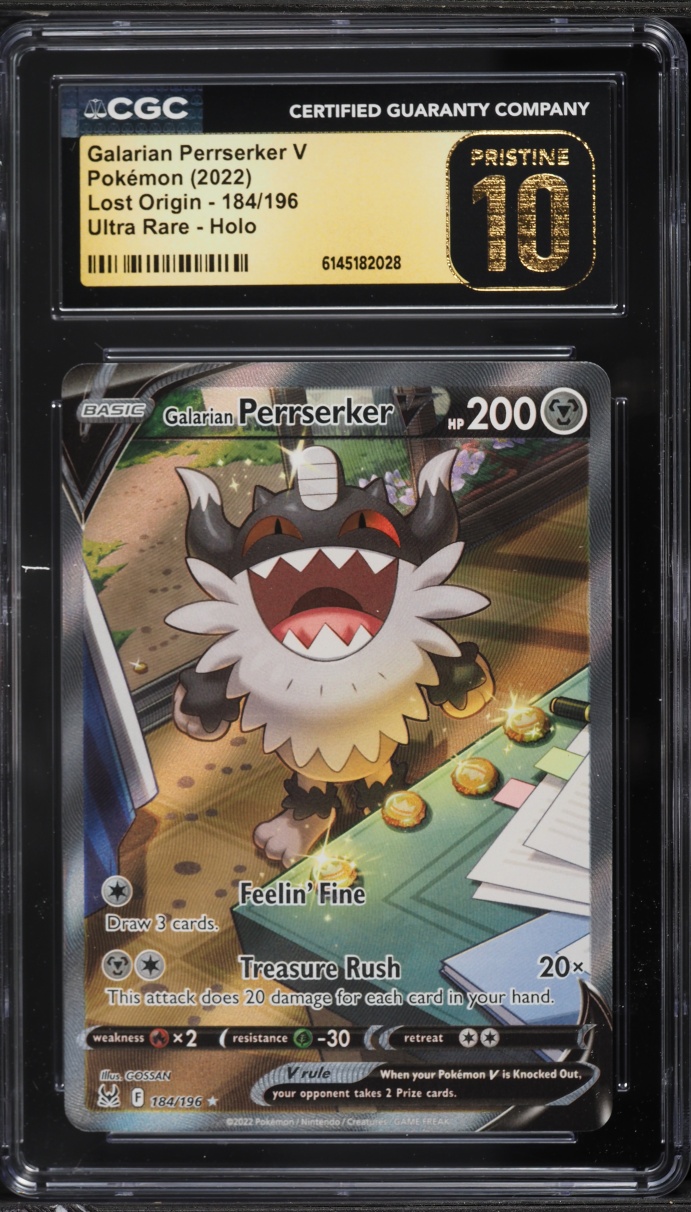 2022 Pokemon Sword & Shield Lost Origin Alt Art Galarian Perrserker V #184 CGC 10 PRISTINE