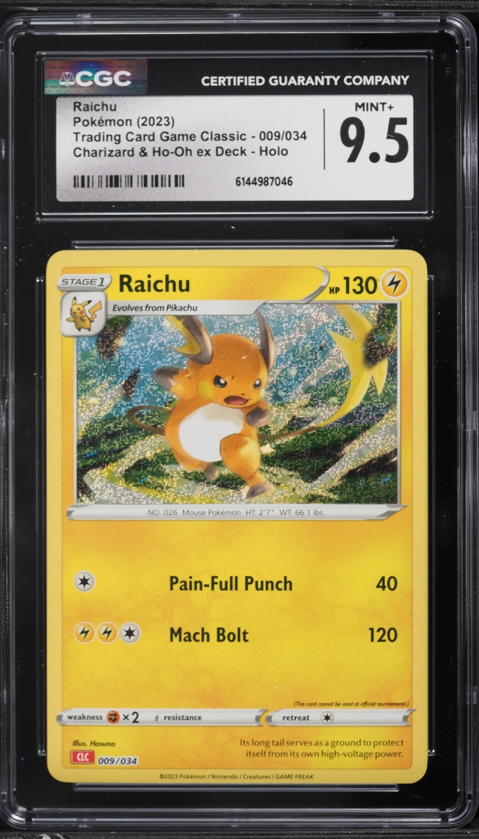 2023 Pokemon TCG Classic Collection Holo Raichu #9 CGC 9.5 MINT+