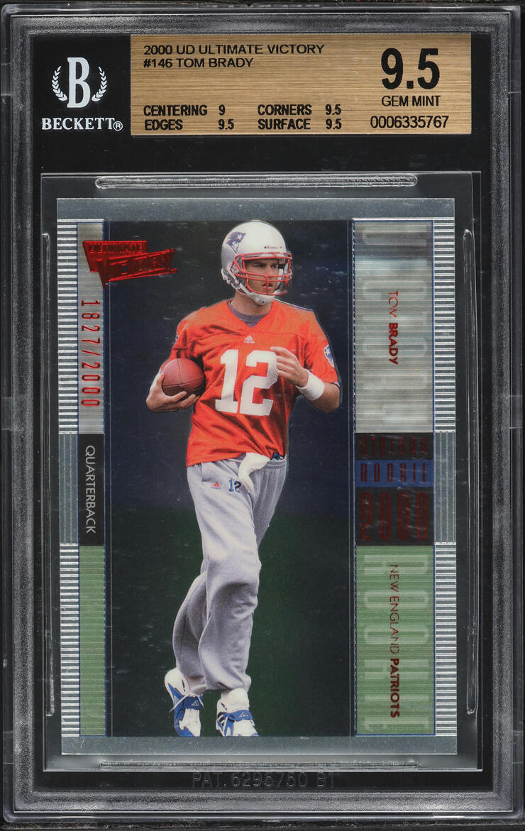 2000 Ultimate Victory Tom Brady ROOKIE /2000 #146 BGS 9.5 GEM MINT