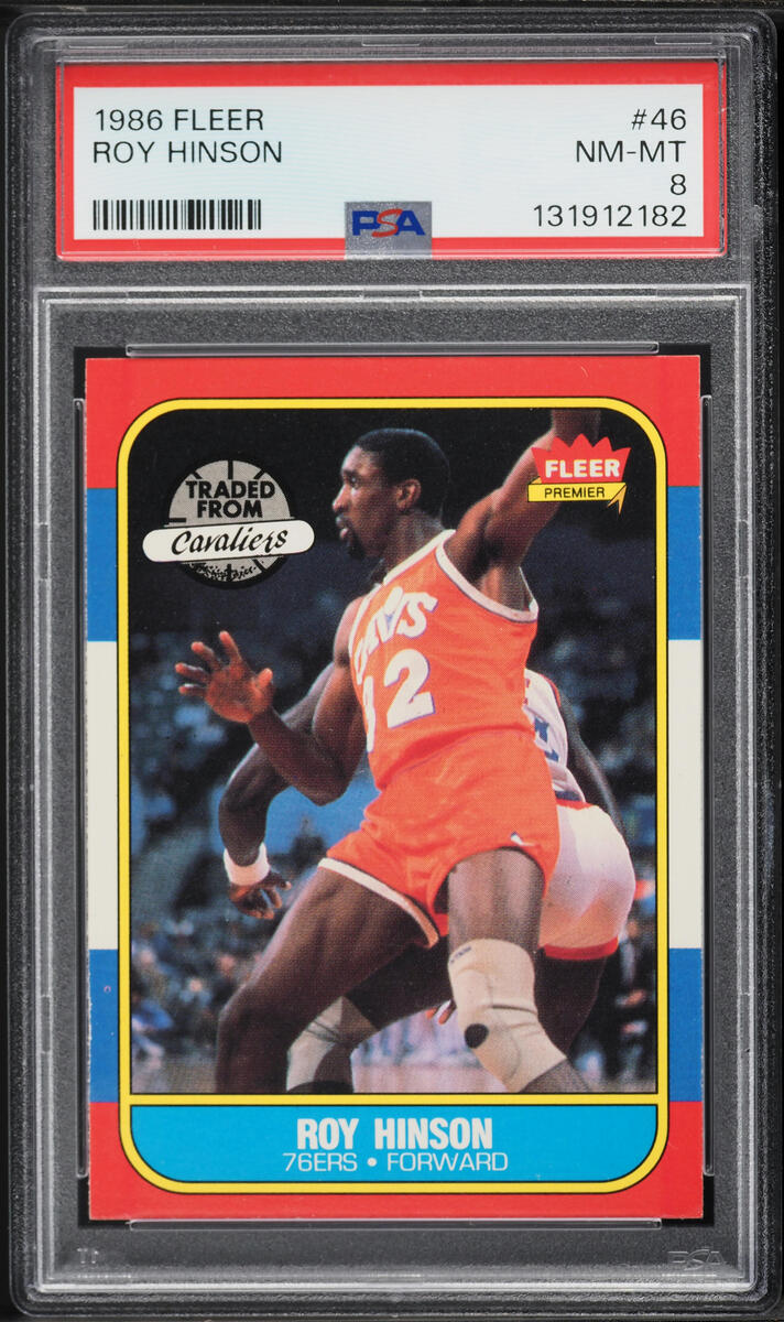 1986 Fleer Basketball Roy Hinson #46 PSA 8 NM-MT