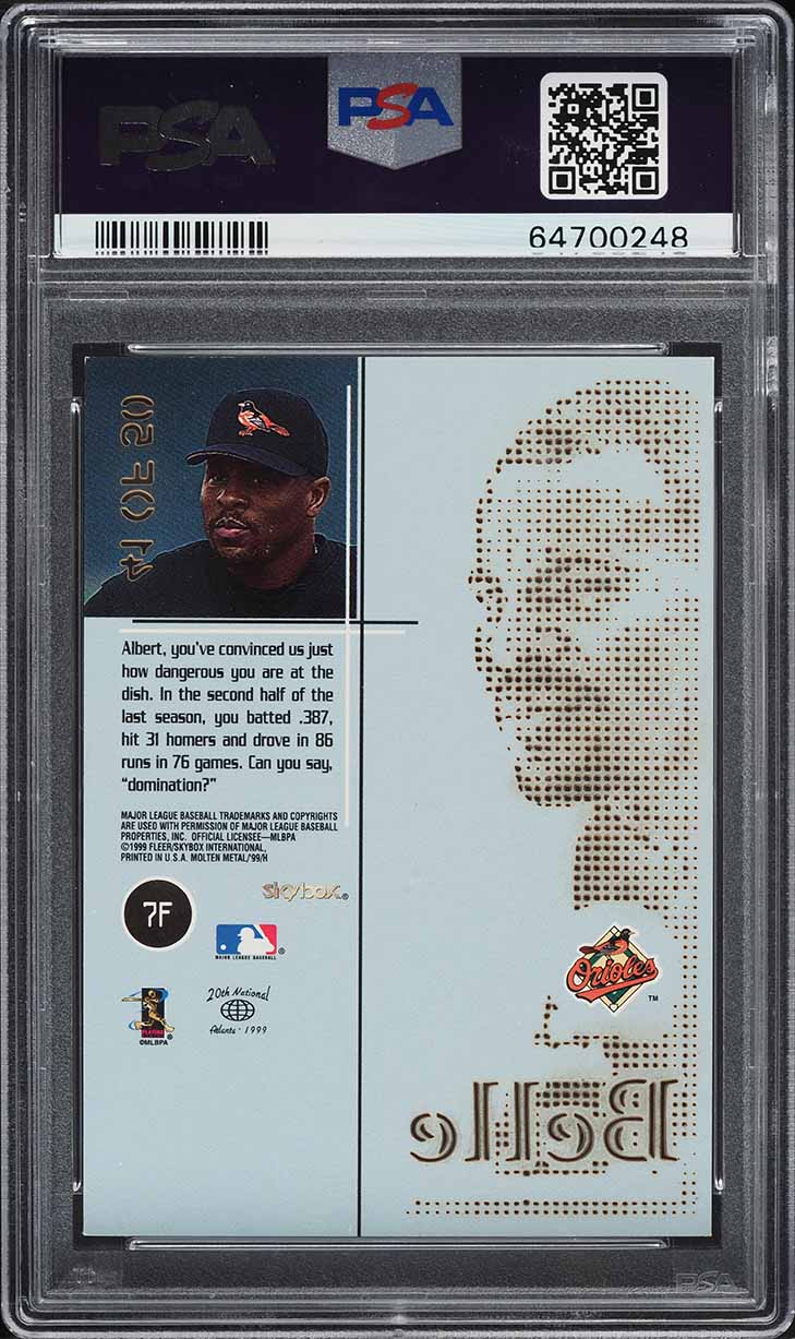 1999 Skybox Molten Metal Fusion Titanium Albert Belle /50 #7F PSA 8 NM-MT - Photo 2