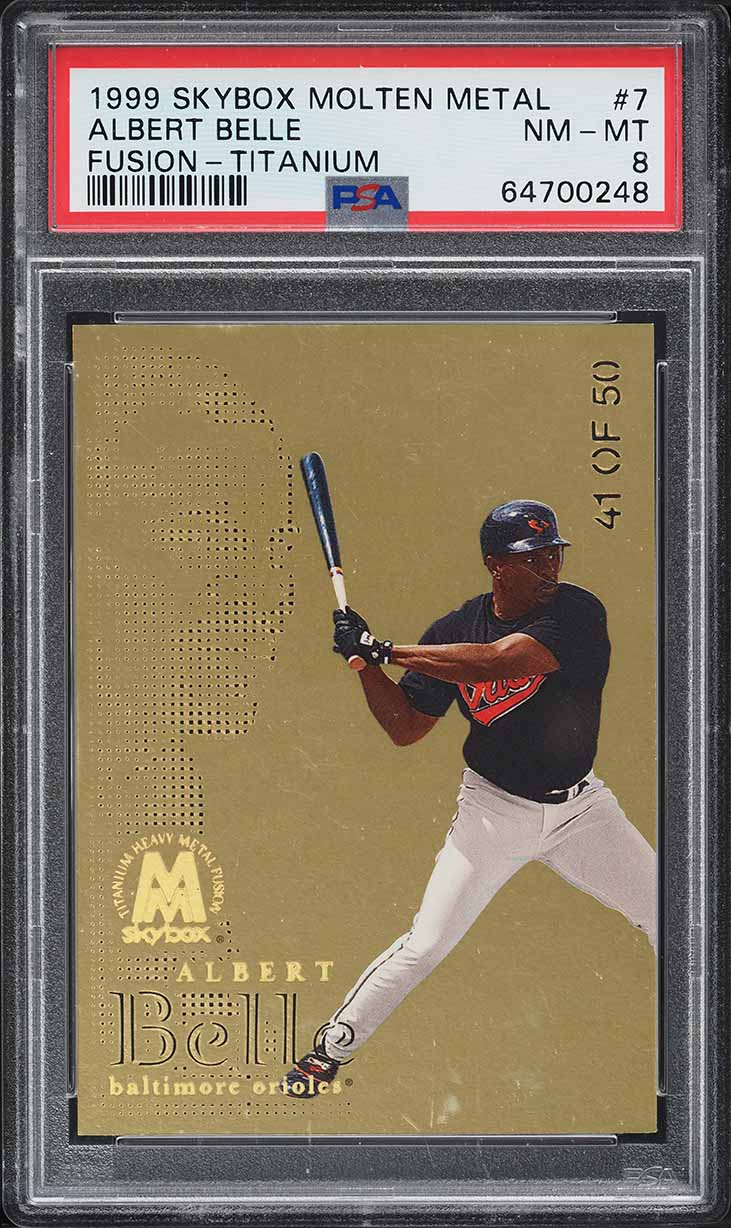 1999 Skybox Molten Metal Fusion Titanium Albert Belle /50 #7F PSA 8 NM-MT - Photo 1