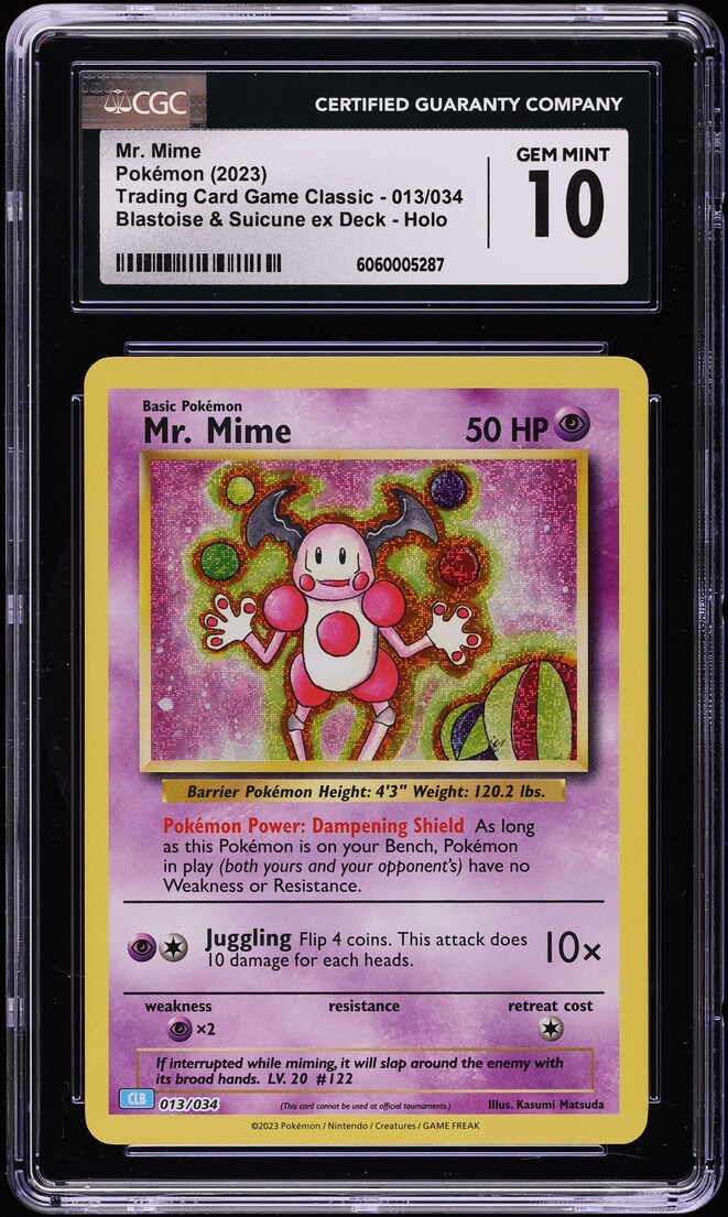 2023 Pokemon TCG Classic Collection Holo Mr. Mime #13 CGC 10 GEM MINT