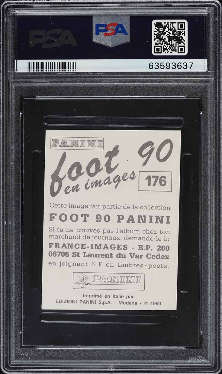 1989 Panini Foot '90 Georges Weah ROOKIE #176 PSA 7 NRMT - Photo 2