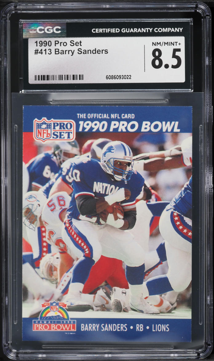 1990 Pro Set Football Barry Sanders #413 CGC 8.5 NM-MT+
