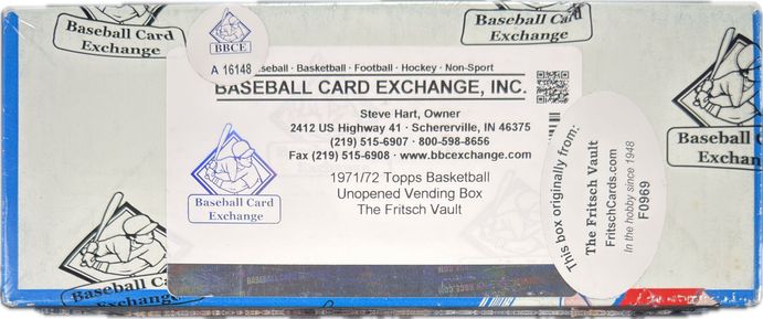 1971 Topps Basketball Vending Box - 500ct Cards - BBCE AUTH