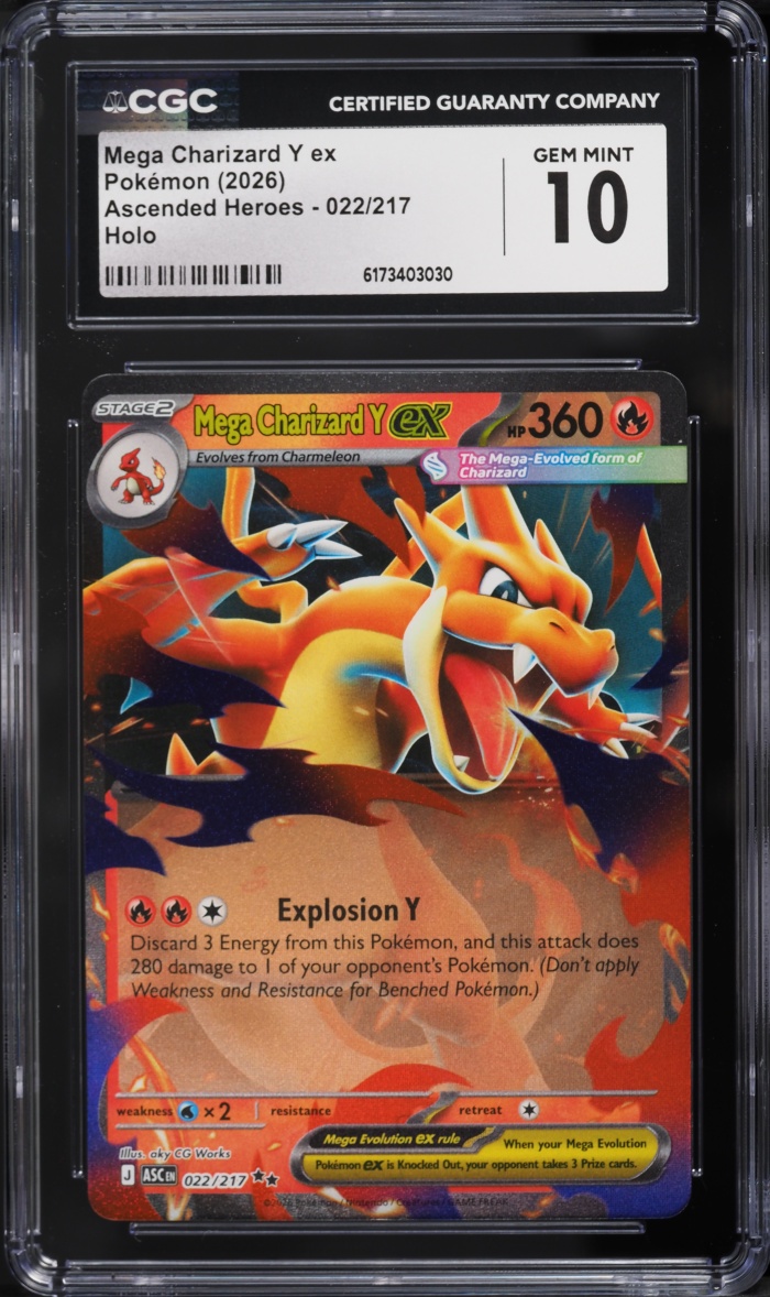 2026 Pokemon Mega Evolution Ascended Heroes Holo Mega Charizard Y ex #22 CGC 10 GEM MINT