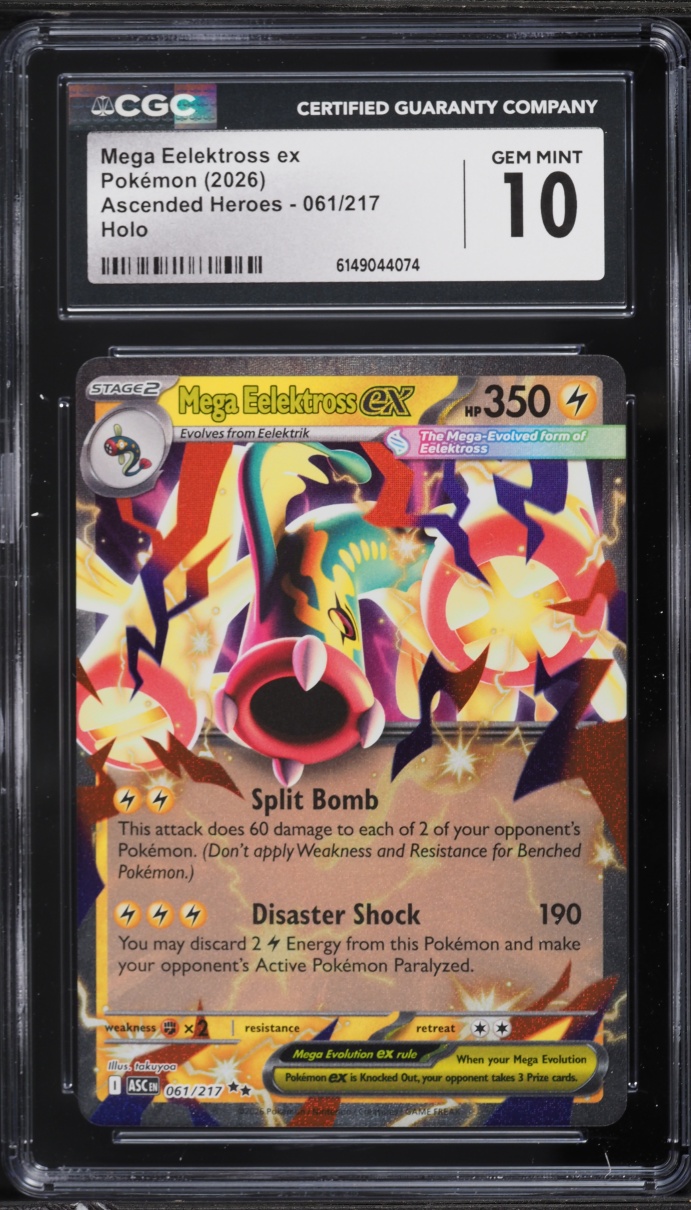 2026 Pokemon Mega Evolution Ascended Heroes Holo Mega Eelektross ex #061 CGC 10 GEM MINT