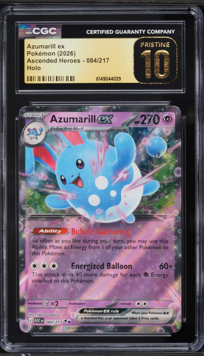 2026 Pokemon Mega Evolution Ascended Heroes Holo Azumarill ex #084 CGC 10 PRISTINE