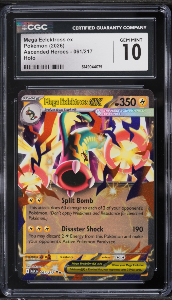 2026 Pokemon Mega Evolution Ascended Heroes Holo Mega Eelektross ex #061 CGC 10 GEM MINT