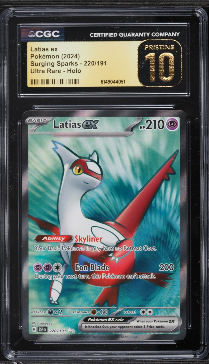 2024 Pokemon Scarlet & Violet Surging Sparks Full Art Latias ex #220 CGC 10 PRISTINE