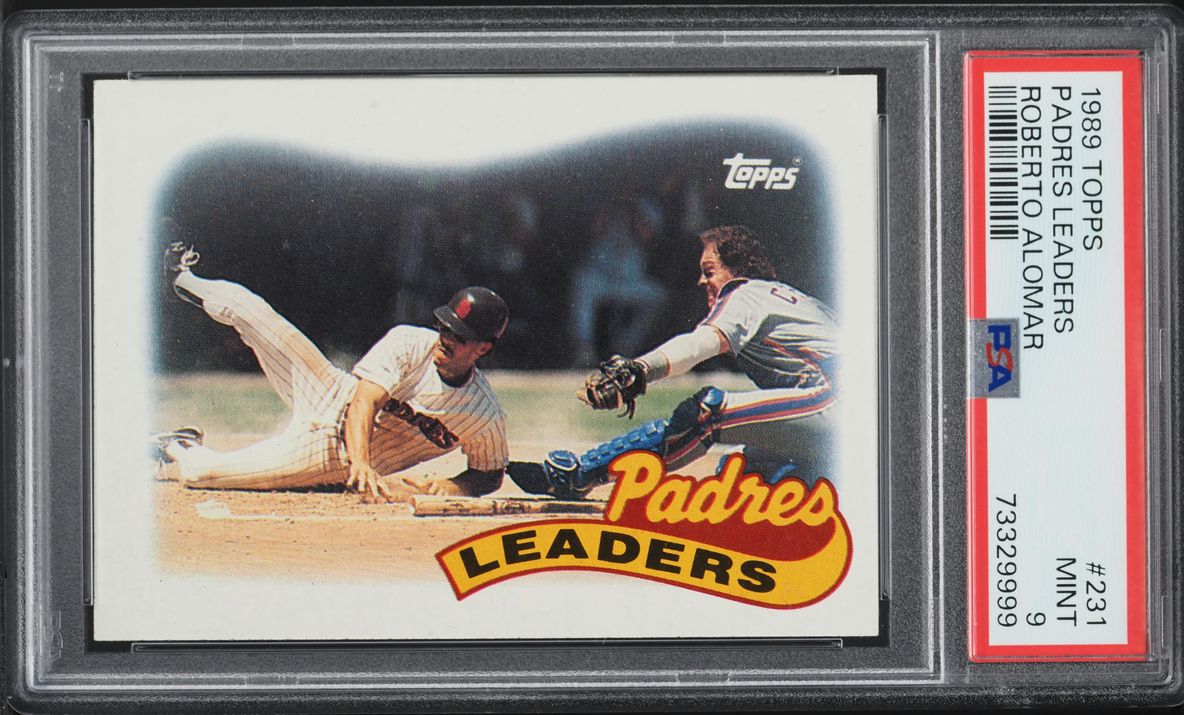 1989 Topps Roberto Alomar PADRES LEADERS #231 PSA 9 MINT