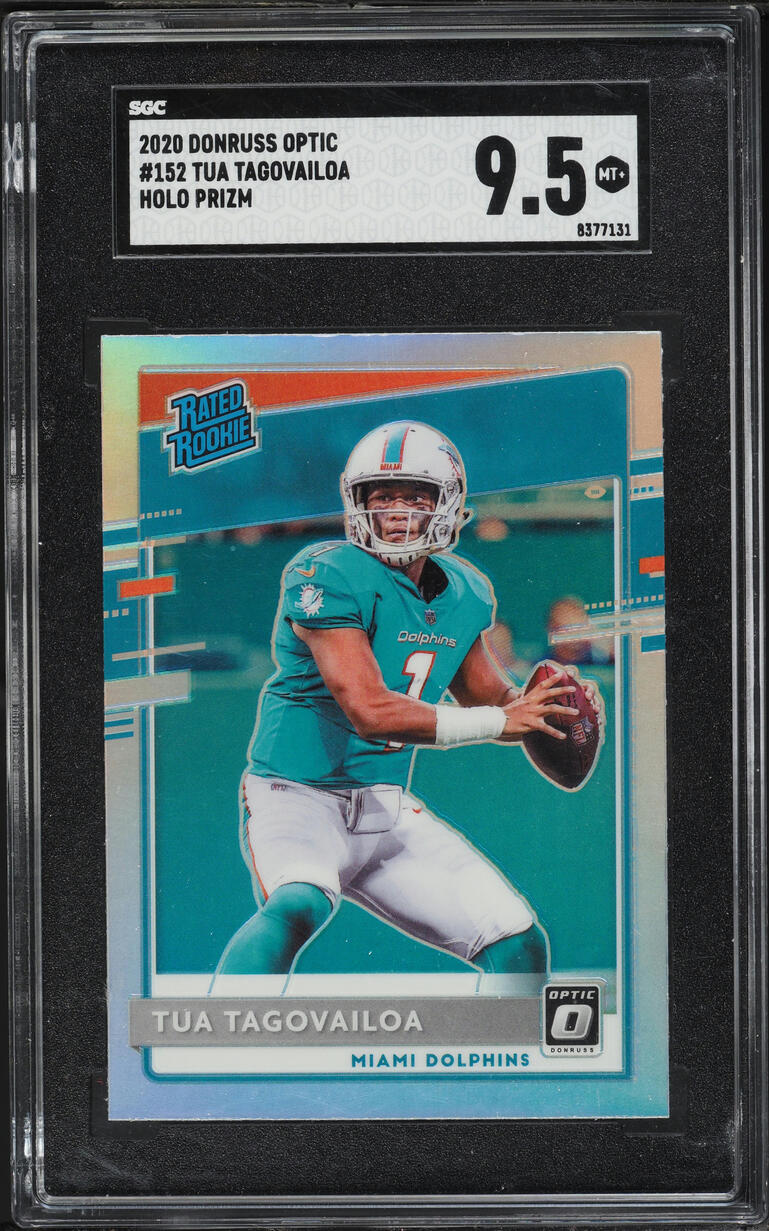 2020 Donruss Optic Holo Prizm Tua Tagovailoa ROOKIE #152 SGC 9.5 MINT+