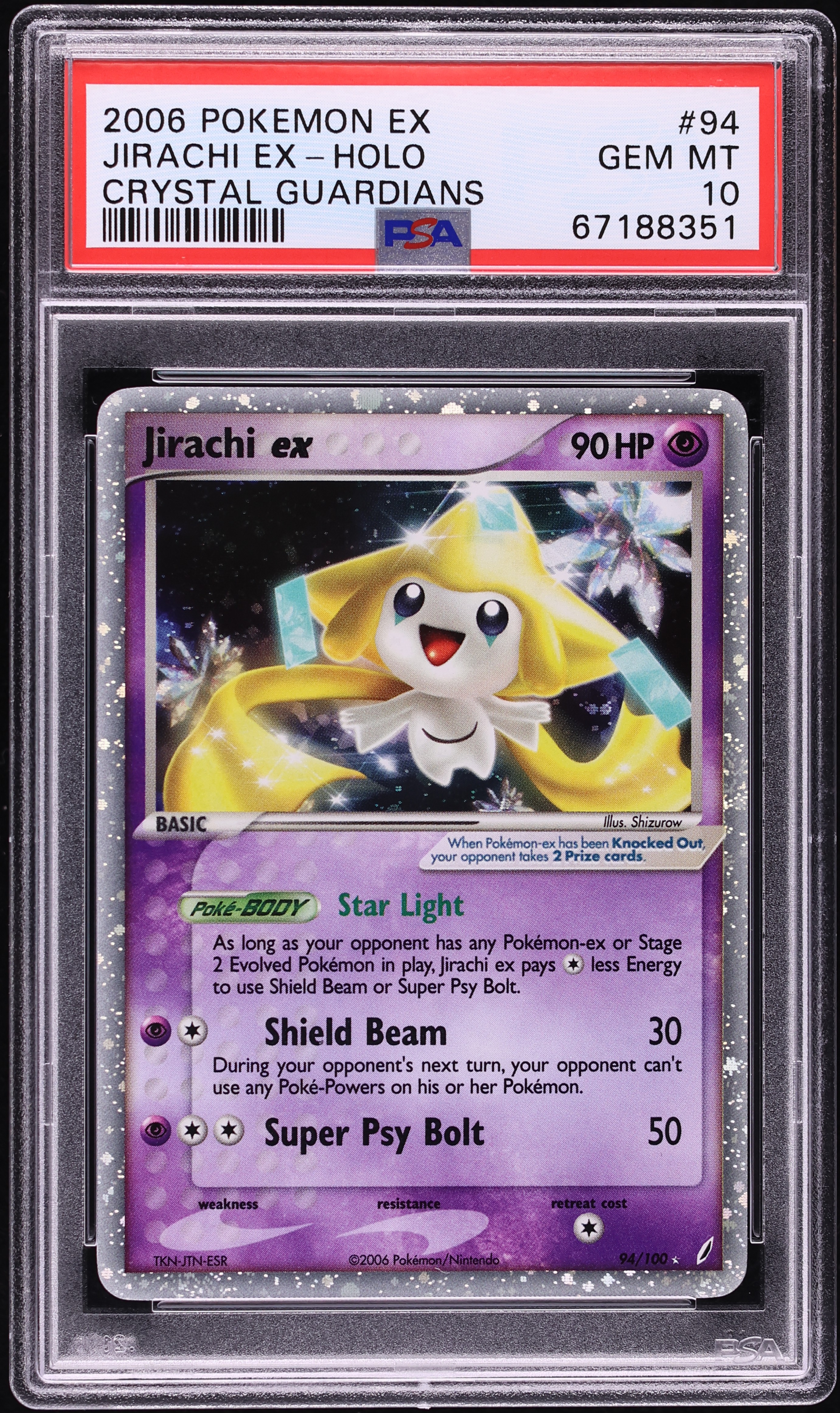 2006 Pokemon EX Crystal Guardians Holo Jirachi ex #94 PSA 10 GEM MINT