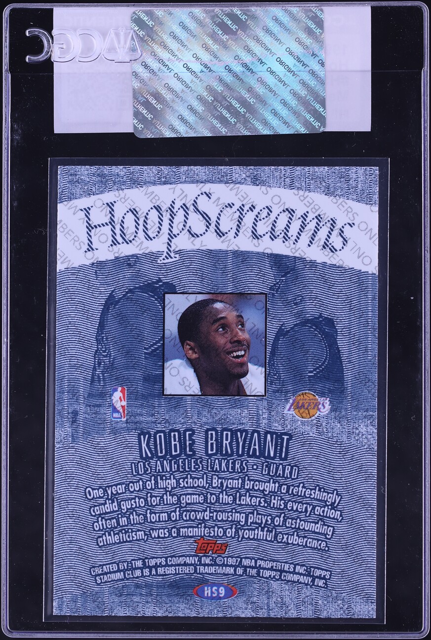 1997 Stadium Club Hoop Screams Members Only Kobe Bryant #HS9 CGC AUTH
