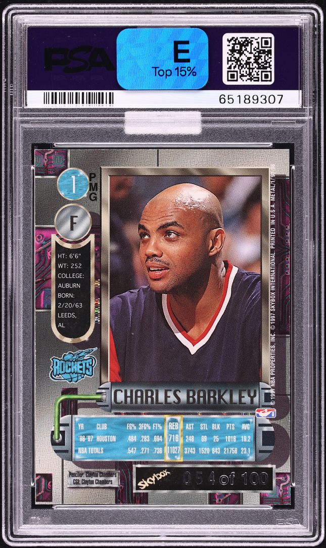 1997 Metal Universe Precious Metal Gems PMG Red Charles Barkley /100 #1 MBA PSA 6 EXMT