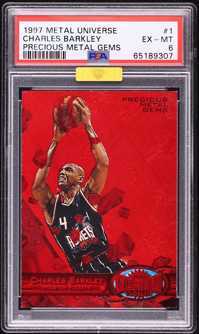 1997 Metal Universe Precious Metal Gems PMG Red Charles Barkley /100 #1 MBA PSA 6 EXMT