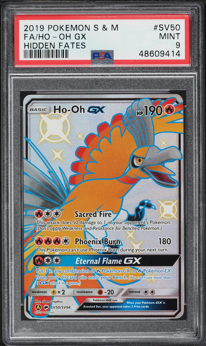 2019 Pokemon Sun & Moon Hidden Fates Shiny Ho-Oh GX #SV50 PSA 9 MINT