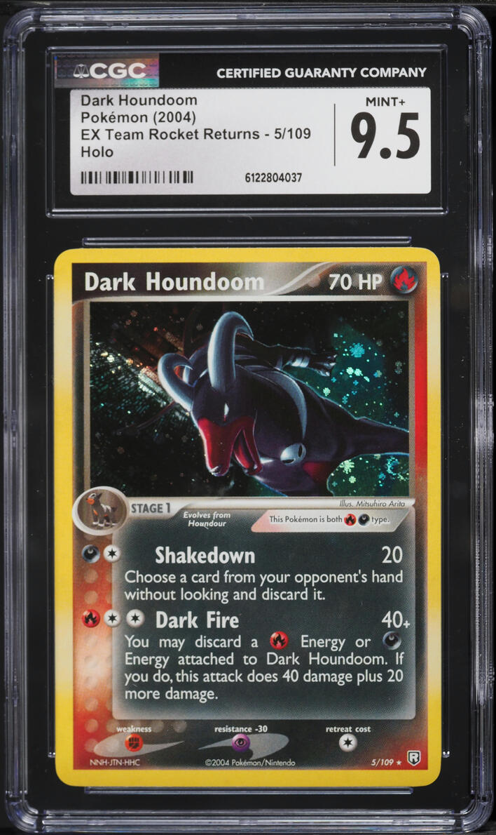 2004 Pokemon EX Team Rocket Returns Holo Dark Houndoom #5 CGC 9.5 MINT+