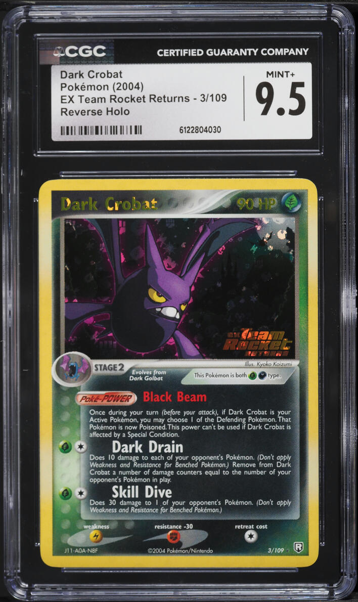 2004 Pokemon EX Team Rocket Returns Reverse Holo Dark Crobat #3 CGC 9.5 MINT+