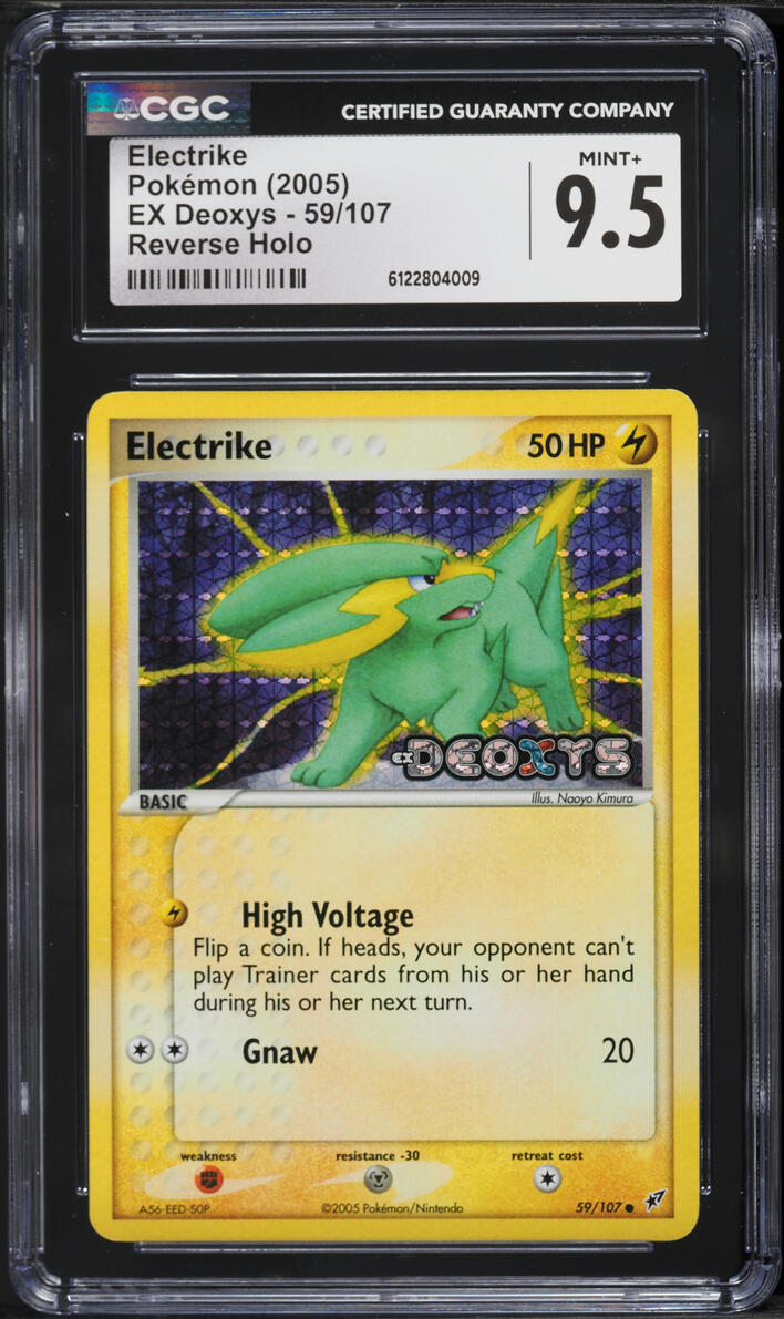 2005 Pokemon EX Deoxys Reverse Holo Electrike #59 CGC 9.5 MINT+