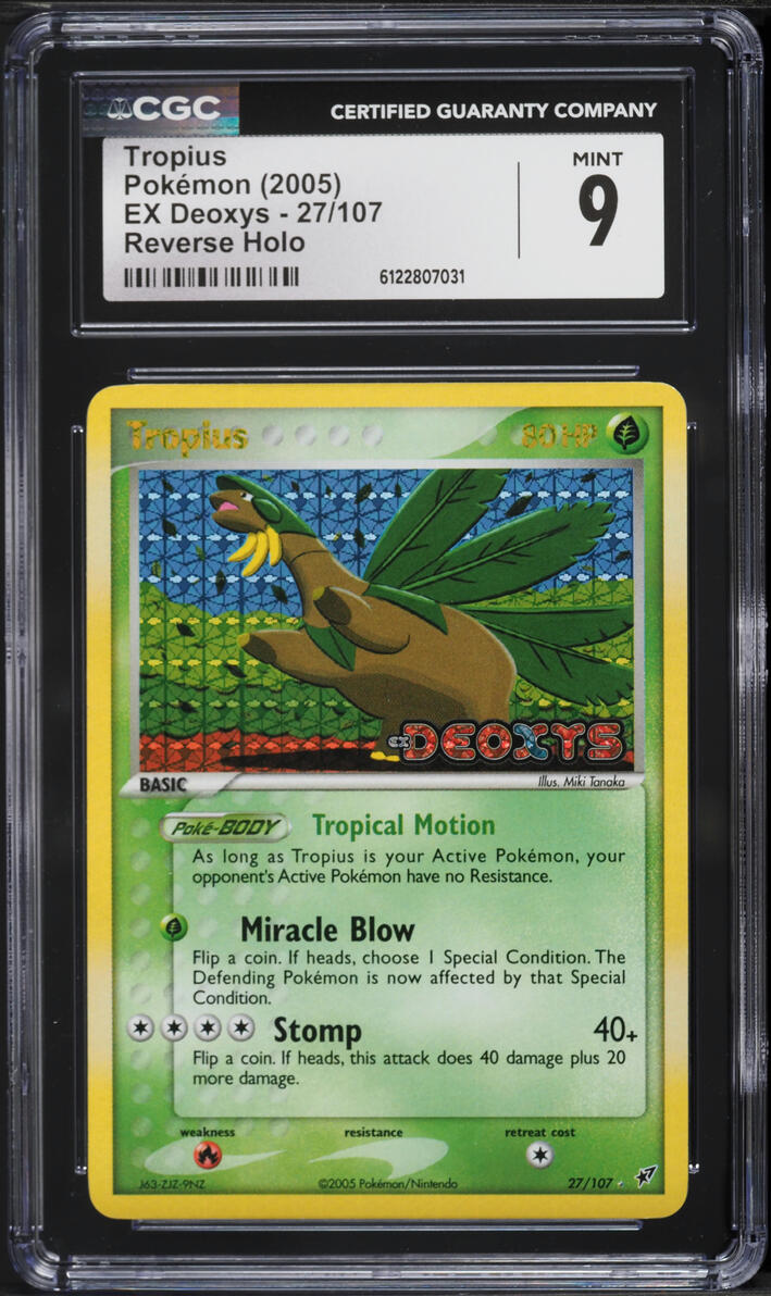 2005 Pokemon EX Deoxys Reverse Holo Tropius #27 CGC 9 MINT
