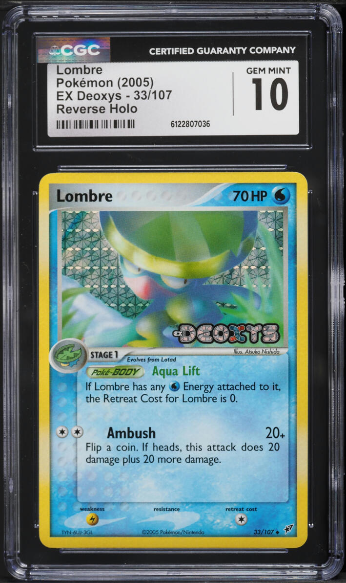 2005 Pokemon EX Deoxys Reverse Holo Lombre #33 CGC 10 GEM MINT