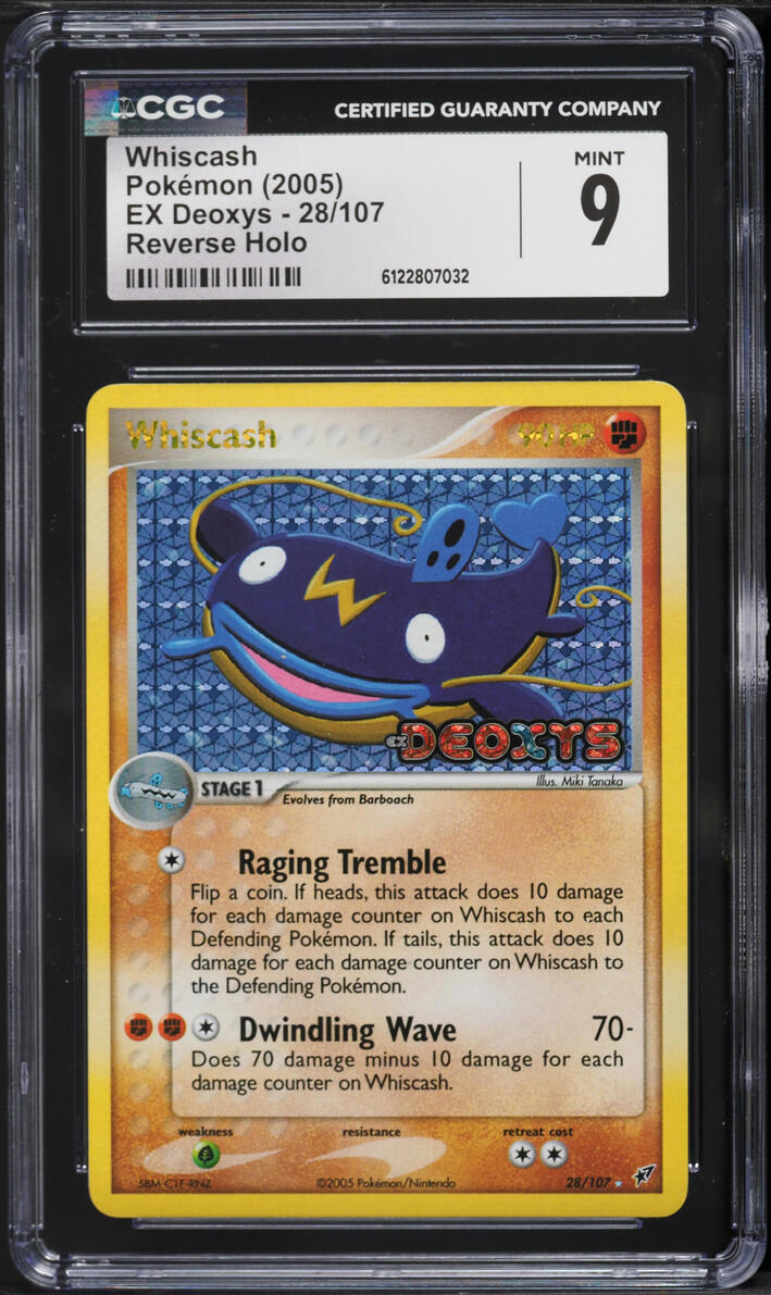 2005 Pokemon EX Deoxys Reverse Holo Whiscash #28 CGC 9 MINT