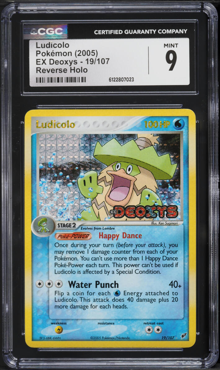 2005 Pokemon EX Deoxys Reverse Holo Ludicolo #19 CGC 9 MINT