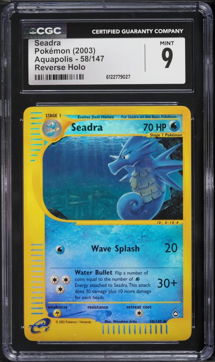 2003 Pokemon Aquapolis Reverse Holo Seadra #58 CGC 9 MINT