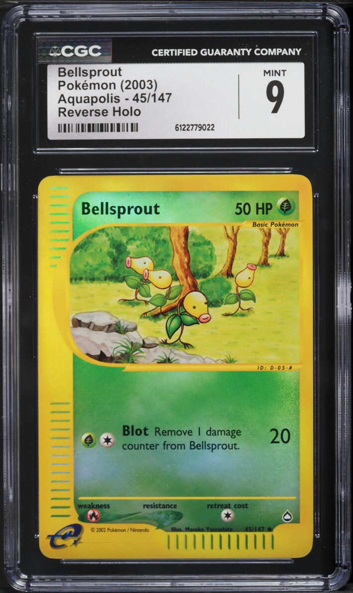 2003 Pokemon Aquapolis Reverse Holo Bellsprout #45 CGC 9 MINT