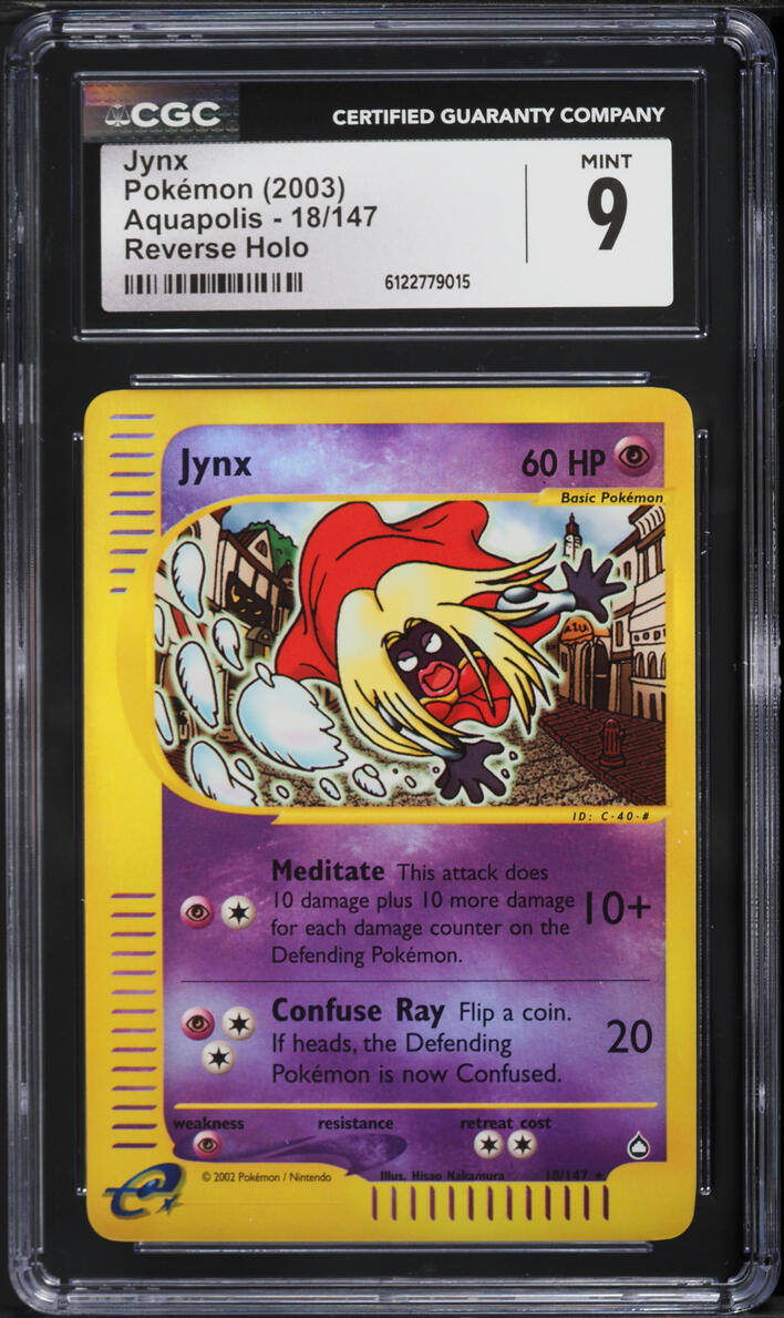 2003 Pokemon Aquapolis Reverse Holo Jynx #18 CGC 9 MINT
