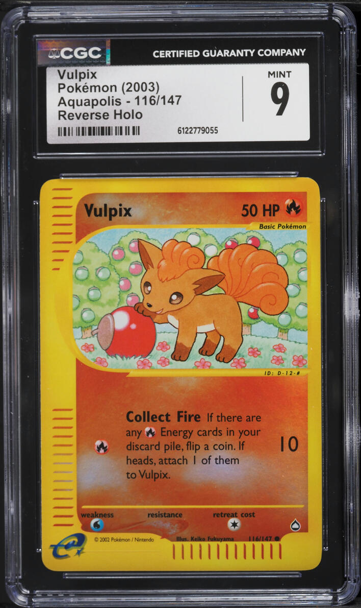 2003 Pokemon Aquapolis Reverse Holo Vulpix #116 CGC 9 MINT
