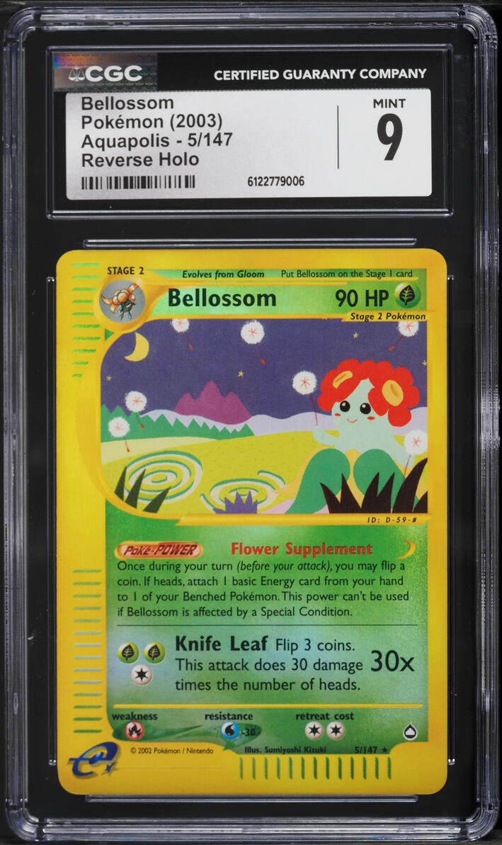 2003 Pokemon Aquapolis Reverse Holo Bellossom #5 CGC 9 MINT