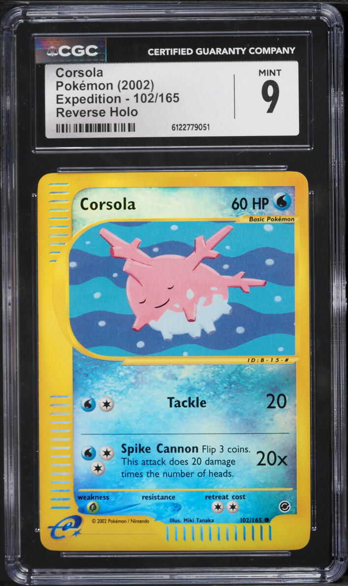 2002 Pokemon Expedition Reverse Holo Corsola #102 CGC 9 MINT